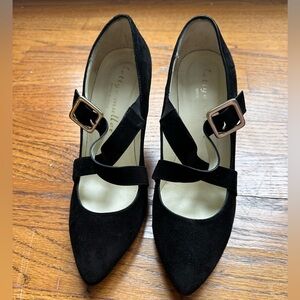 Bettye Muller Black Heels with Buckle